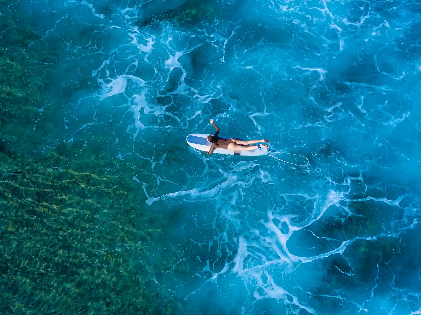 Aerial view of the Atlantic near Mirleft